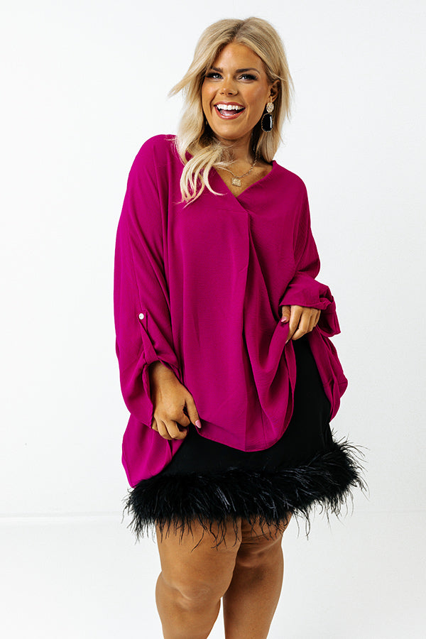 Press Room Shift Top In Fuchsia Curves Image - 3