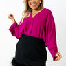 Press Room Shift Top In Fuchsia Curves Image - 1