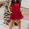 Nuts About You Feather Dress In Red Curves Image - 1