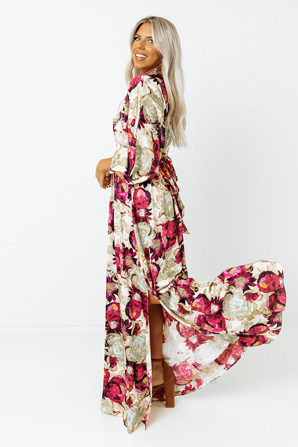 Elegant Garden Satin Maxi Image - 5