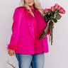 Absolutely Fabulous Feather Blazer In Fuchsia Curves Image - 1