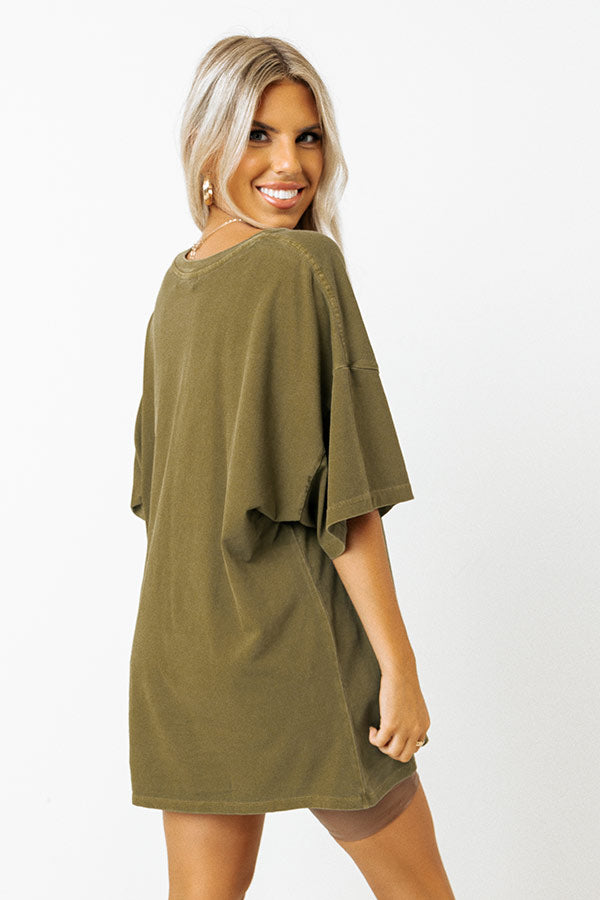Figure Out Life Oversized Tee In Olive Image - 5