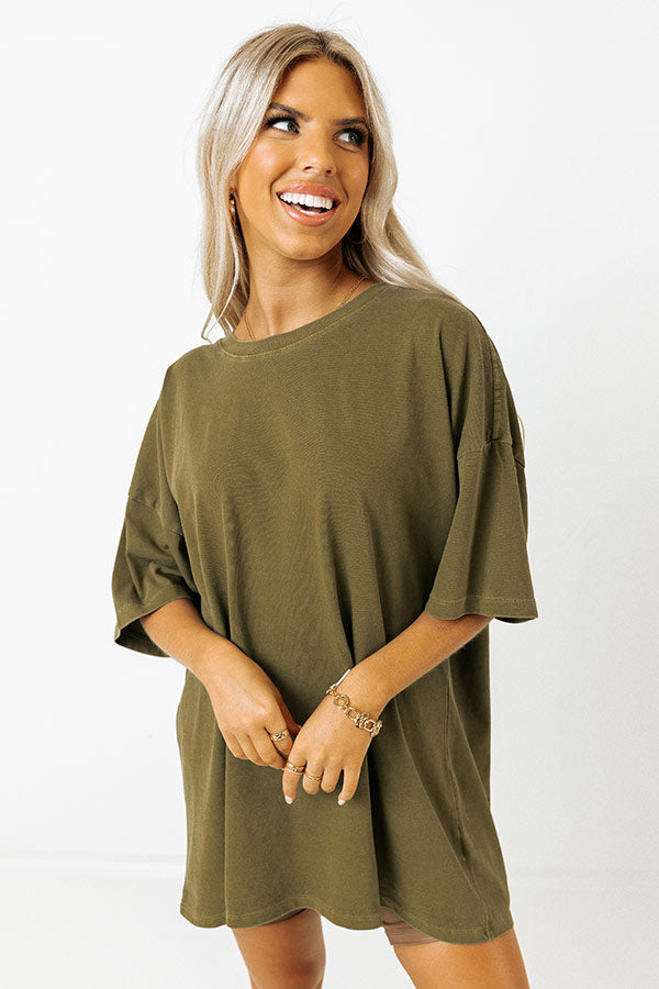 Figure Out Life Oversized Tee In Olive Image - 2