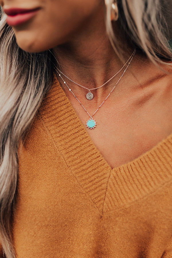 The Pennet Layered Necklace In Turquoise Image - 1