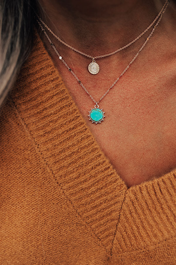 The Pennet Layered Necklace In Turquoise Image - 3