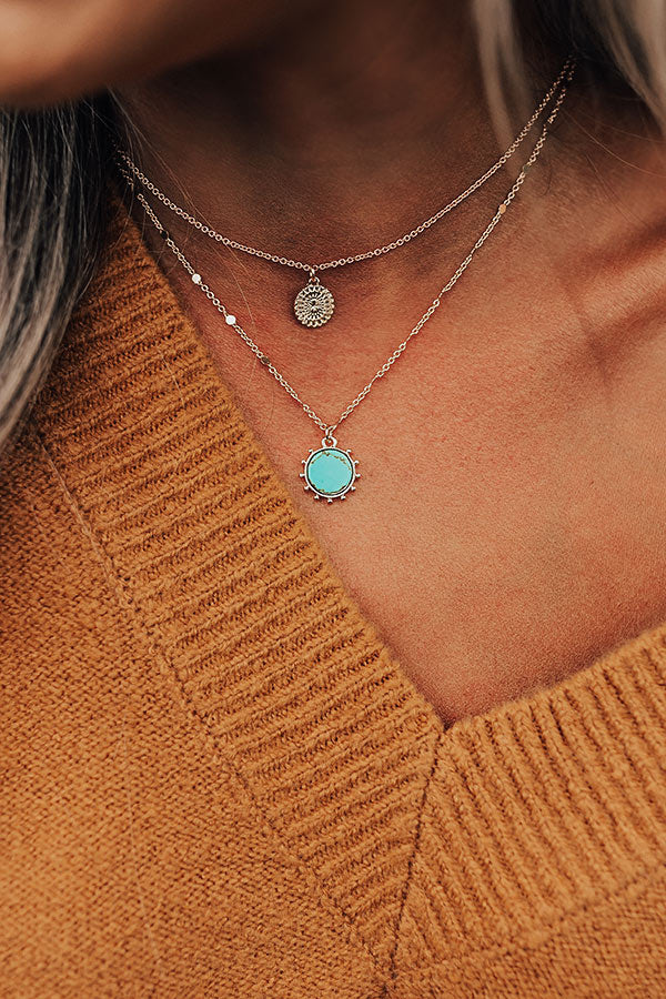 The Pennet Layered Necklace In Turquoise Image - 2