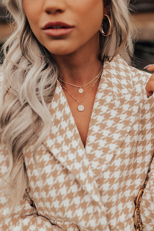 The Pennet Layered Necklace In Peach