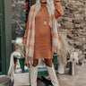 Chill On The Horizon Sweater Dress In Rust Image - 1