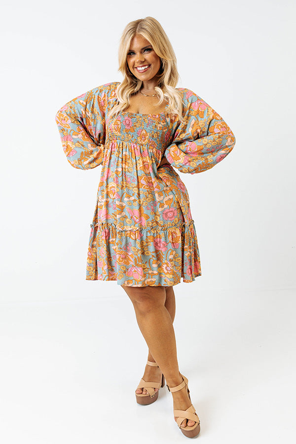 Upbeat Days Floral Babydoll Dress Curves Image - 1