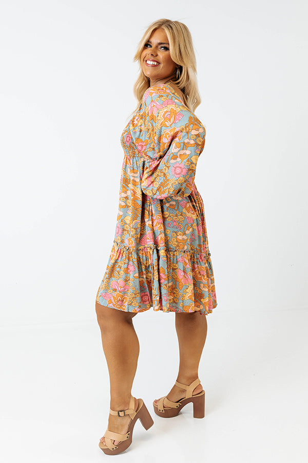 Upbeat Days Floral Babydoll Dress Curves Image - 3
