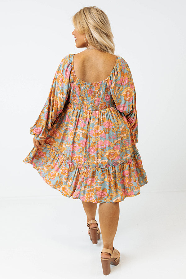 Upbeat Days Floral Babydoll Dress Curves Image - 4