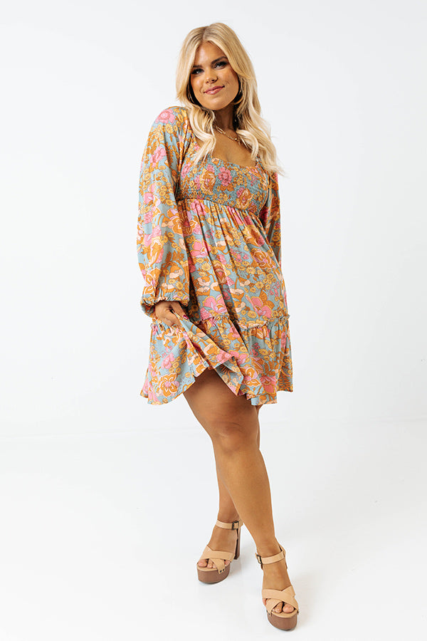 Upbeat Days Floral Babydoll Dress Curves Image - 2