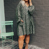 Maple Grove Leopard Shift Dress In Green Curves Image - 1