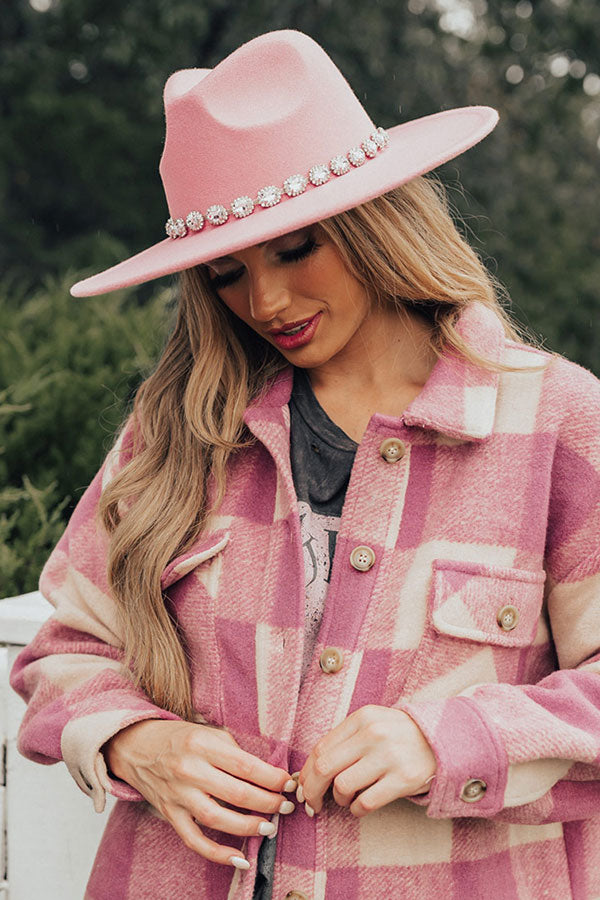 Mostly In Love Felt Fedora In Pink – Impressions Online Boutique
