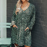 Maple Grove Leopard Shift Dress In Green Image - 1
