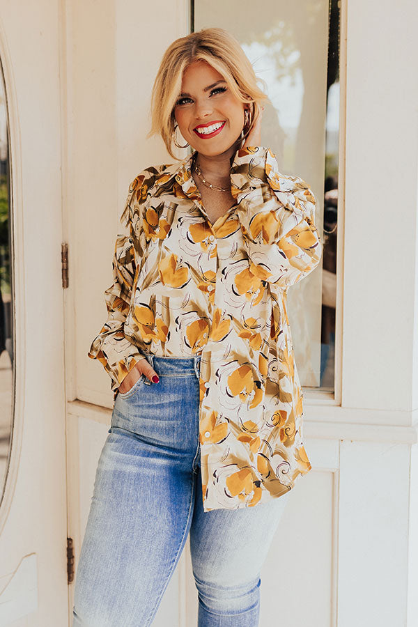 Chat With Me Satin Top In Champagne Curves Image - 5