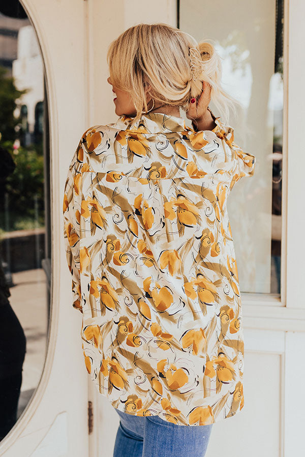 Chat With Me Satin Top In Champagne Curves Image - 4