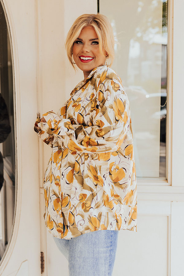 Chat With Me Satin Top In Champagne Curves Image - 3