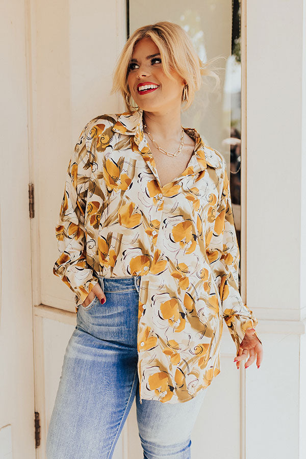 Chat With Me Satin Top In Champagne Curves Image - 2