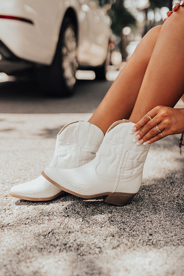 The Coop Faux Leather Cowboy Boot In White