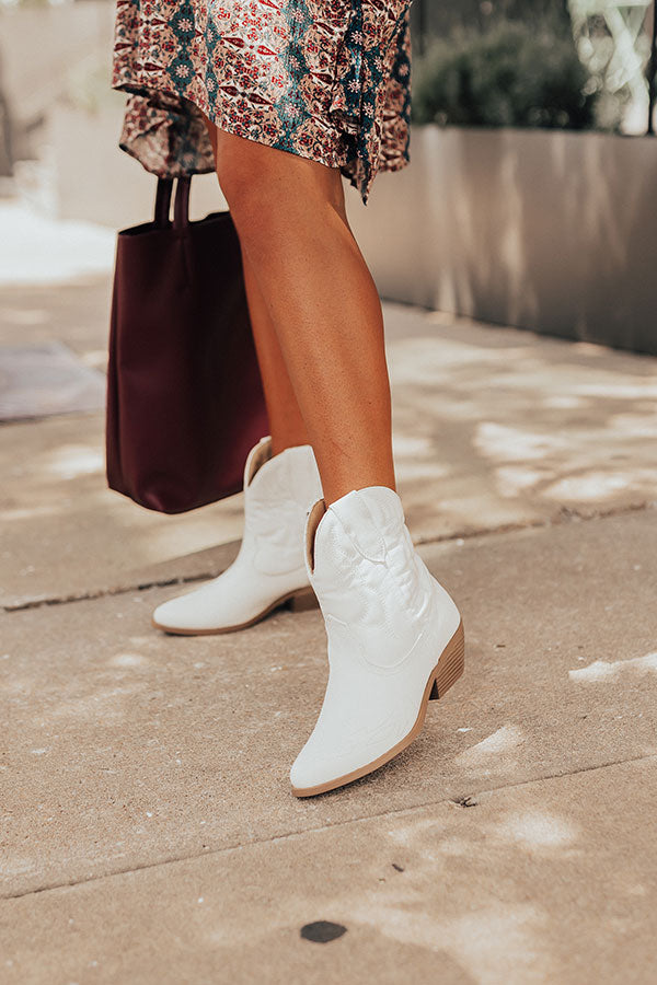 kristen kedelig Pompeji The Coop Faux Leather Cowboy Boot In White • Impressions Online Boutique