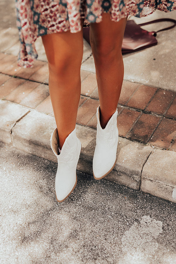 The Coop Faux Leather Cowboy Boot In White • Impressions Online Boutique