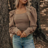 Boston Nights Sweater Top In Warm Taupe Image - 1