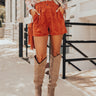 The Hubbard High Waist Corduroy Shorts In Rust Image - 1