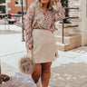 The Nashville Faux Suede Skirt in Birch Curves Image - 1