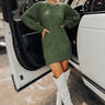 Seasonal Treats Cable Knit Sweater Dress in Olive Image - 1