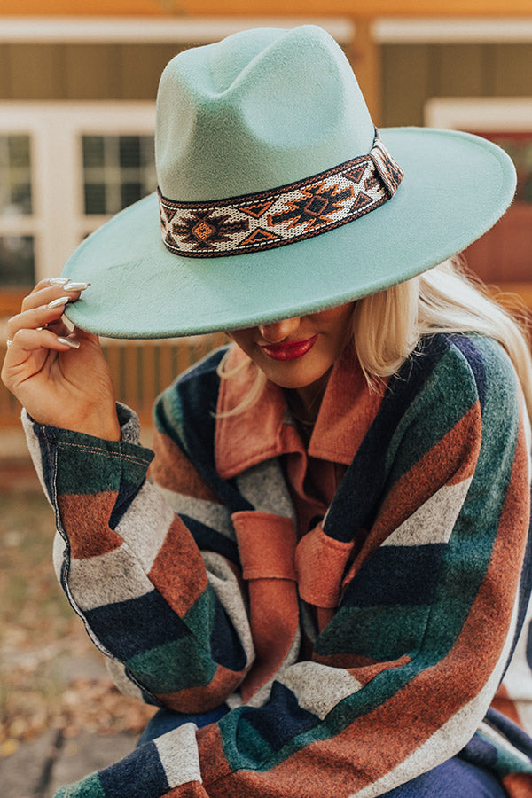Autumn Sunshine Felt Fedora In Turquoise Image - 1