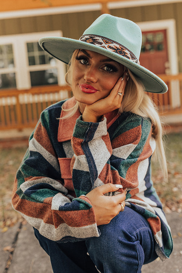 Autumn Sunshine Felt Fedora In Turquoise Image - 2