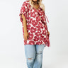 Chic A La Mode Floral Shift Top In Wine Curves Image - 1