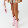 The Seya Faux Leather Bootie In Pink Image - 1