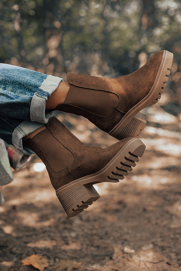 The Parke Faux Suede Boot in Brown