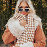 Autumn Sunshine Houndstooth Scarf In Camel Image - 1