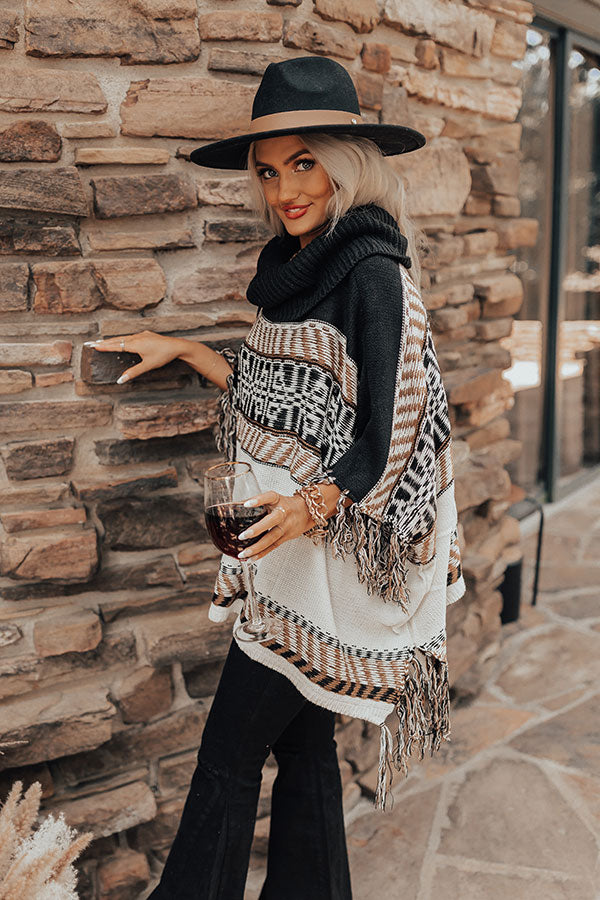 Smooth Terrain Fringe Poncho • Impressions Online Boutique