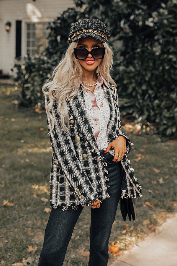 Weekend Trip Travels Tweed Blazer Image - 2