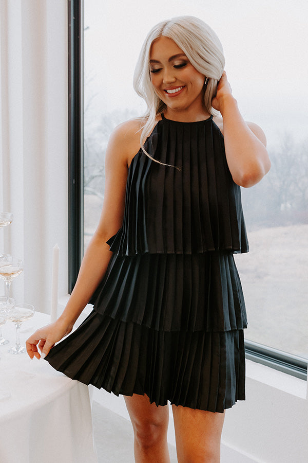 Time To Dance Pleated Dress in Black Image - 2