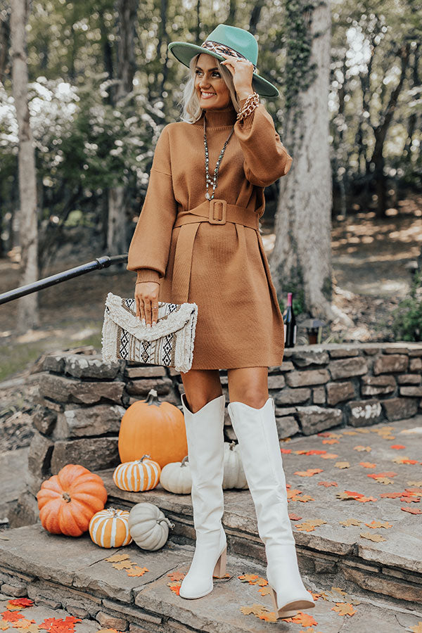 Slow Mornings Sweater Dress in Cinnamon Image - 3