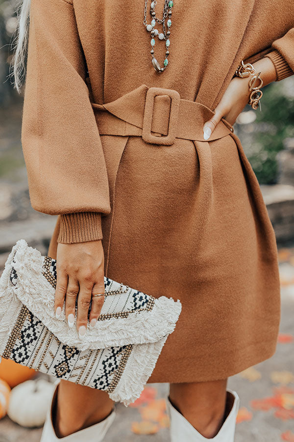 Slow Mornings Sweater Dress in Cinnamon Image - 4