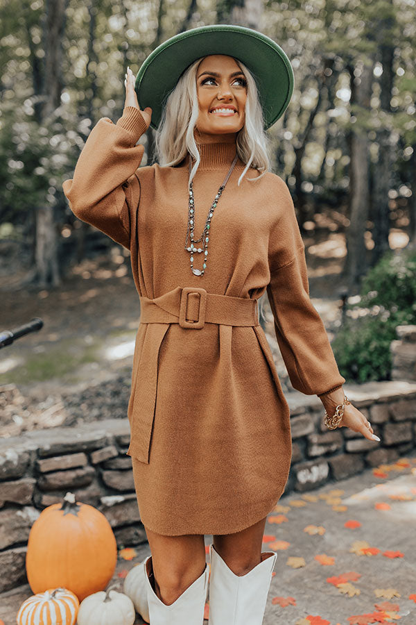 Slow Mornings Sweater Dress in Cinnamon Image - 1