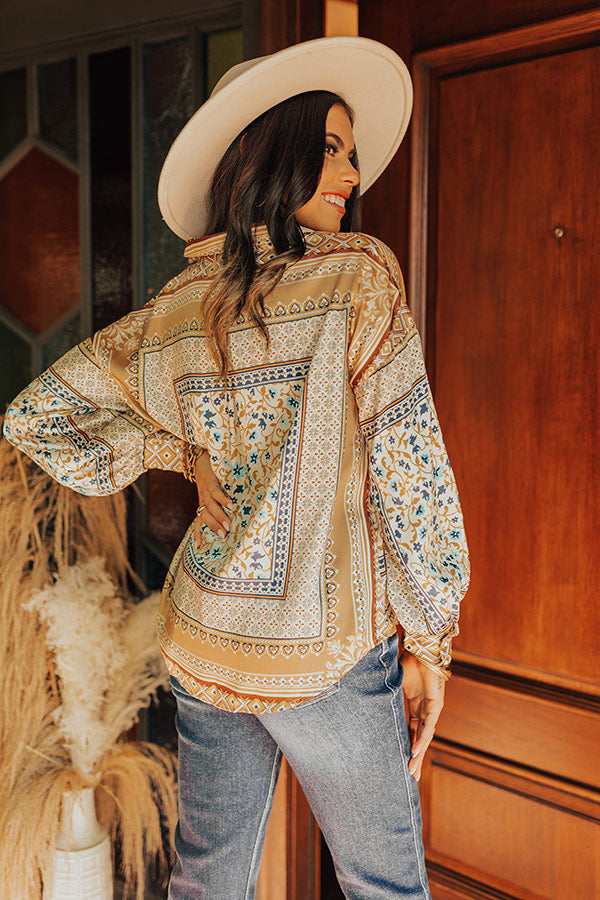 Dig Deep Down Button Up In Iced Latte Image - 5