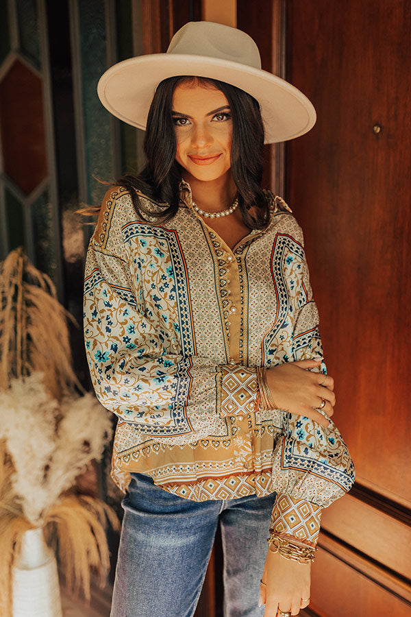 Dig Deep Down Button Up In Iced Latte Image - 3