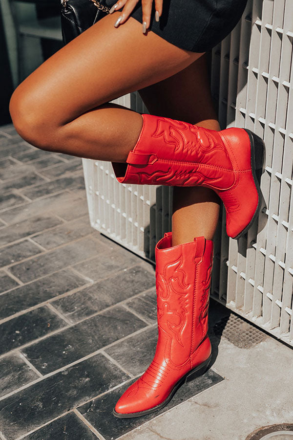 The Garth Faux Leather Cowboy Boot Image - 2