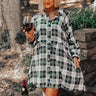 Lattes And Love Flannel Dress In Green Image - 1