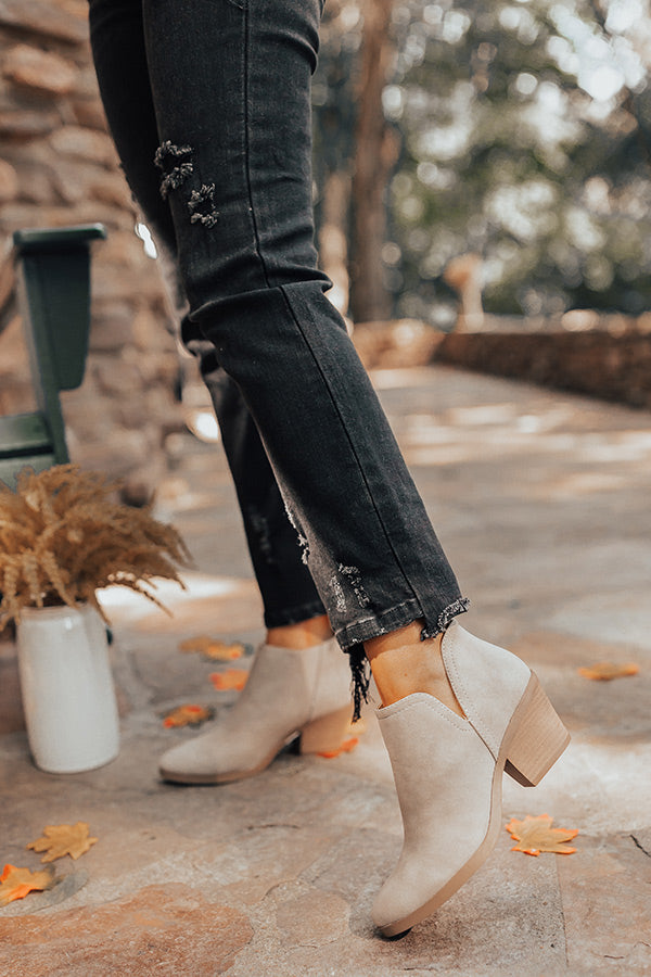 The Shawn Faux Leather Bootie In Taupe Image - 2