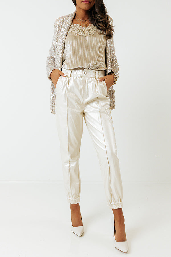 Chardonnay Please Faux Leather Pants Image - 1