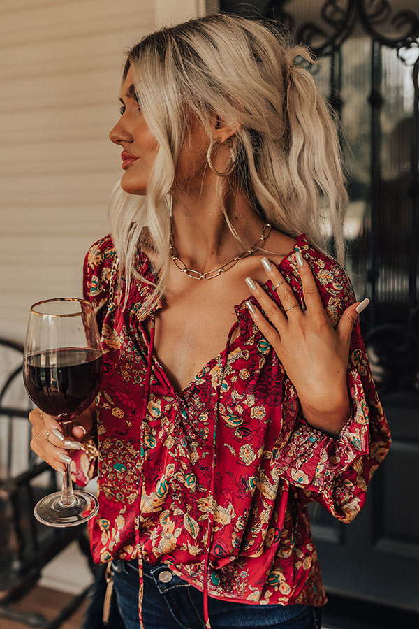 Moody Vibes Shift Top In Wine Image - 4