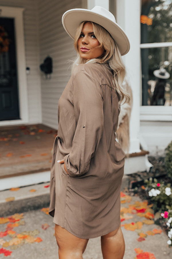 Press Room Front Tie Dress In Chocolate Curves Image - 5